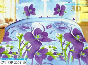Pościel satyna bawełniana 200x220 4-częściowa CW-FSP-2204-10 kwiaty