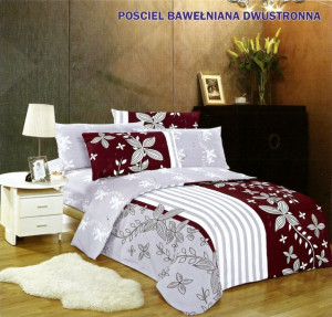 Pościel satyna bawełniana 160x200  3-częściowa w kwiaty CW-XW1603-46