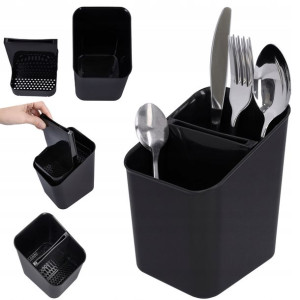 Ociekacz na sztućce czarny suszarka organizer