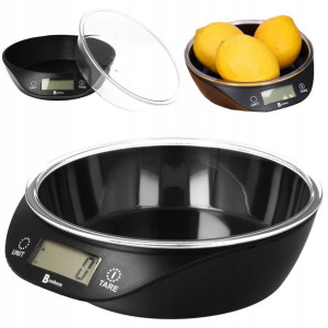 Waga Kuchenna Elektroniczna Z Misą Czarna 5kg