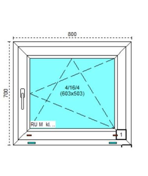 Tanie okno PCV RU Białe 80x70