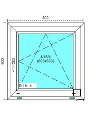 Tanie okno PCV RU Białe 80x 80
