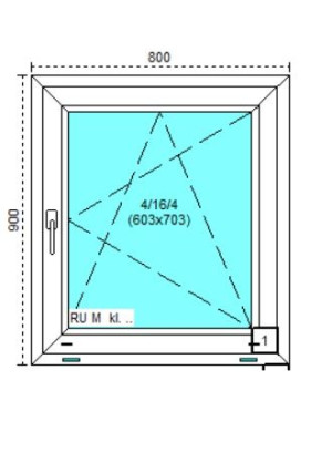 Tanie okno PCV RU Białe 80x90