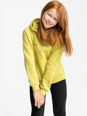 Limonkowa bluza dziewczęca oversize z kapturem B-DUKA JUNIOR 122-128