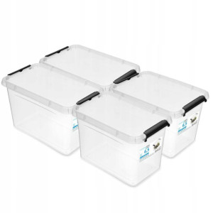 4x Pojemnik organizer plastikowy pokrywa box 6,5l