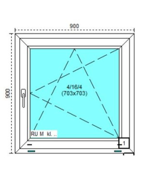 Tanie okno PCV RU Białe 90x90
