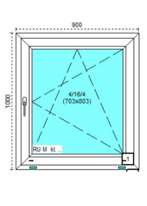 Tanie okno PCV RU Białe 90x100