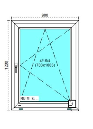 Tanie okno PCV RU Białe 90x120