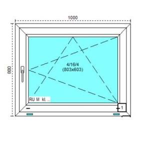 Tanie okno PCV RU Białe 100x80