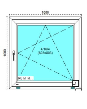 Tanie okno PCV RU Białe 100x100