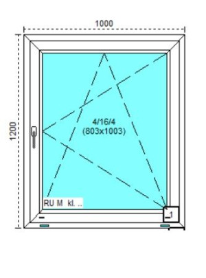 Tanie okno PCV RU Białe 100x120