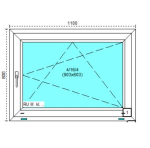 Tanie okna PCV RU Białe110x80