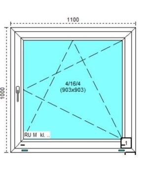 Tanie okna PCV RU Białe110x100
