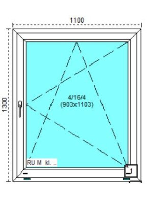 Tanie okna PCV RU Białe110x130