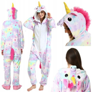 Kigurumi Jednorożec Piżama Kolorowe Gwiazdki Roz.m