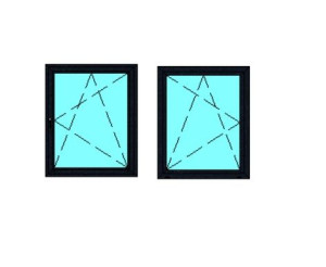 Tanie okno PCV RU2x Antracyt 90x80