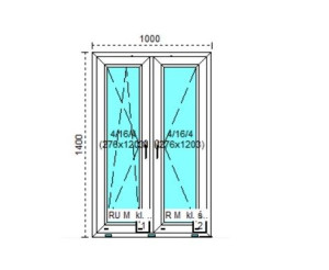 Tanie okno PCV RU+R Białe 100x140