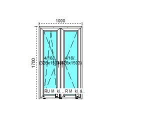 Tanie okno PCV RU+R Białe 100x170