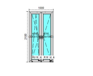 Tanie okno PCV RU+R Białe 100x210