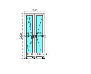 Tanie okno PCV RU+R Białe 100x220