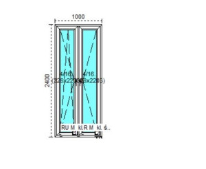Tanie okno PCV RU+R Białe 100x240