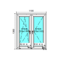 Tanie okno PCV RU+R Białe110x130