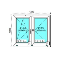 Tanie okno PCV RU+R Białe 120x100
