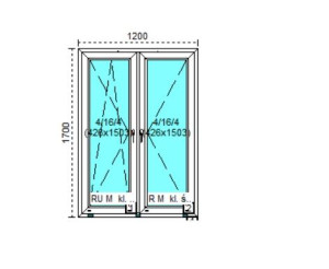 Tanie okno PCV RU+R Białe 120x170