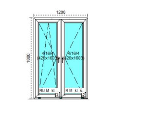 Tanie okno PCV RU+R Białe 120x180