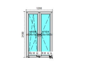 Tanie okno PCV RU+R Białe 120x210
