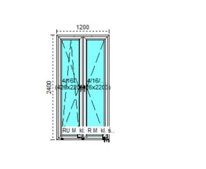 Tanie okno PCV RU+R Białe 120x240