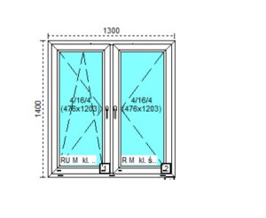 Tanie okno PCV RU+R Białe 130x140