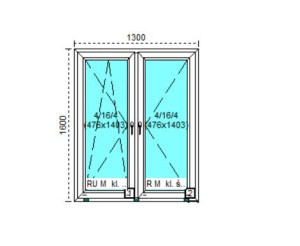 Tanie okno PCV RU+R Białe 130x160