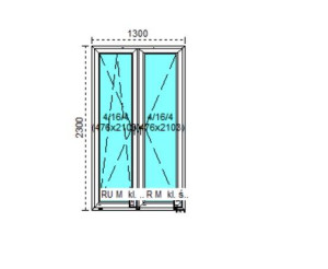 Tanie okno PCV RU+R Białe 130x230