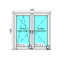 Tanie okno PCV RU+R Białe 140x140