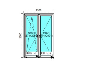 Tanie okno PCV RU+R Białe 150x220