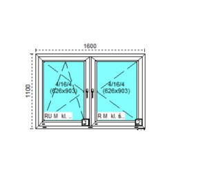Tanie okno PCV RU+R Białe 160x110