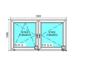 Tanie okno PCV RU+R Białe 180x100