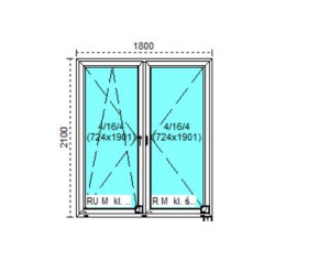 Tanie okno PCV RU+R Białe 180x210