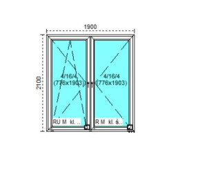 Tanie okno PCV RU+R Białe 190x210