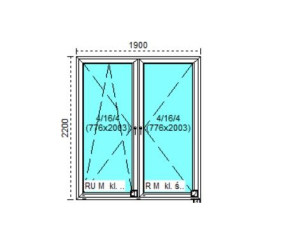 Tanie okno PCV RU+R Białe 190x220