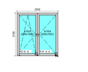 Tanie okno PCV RU+R Białe 200x210