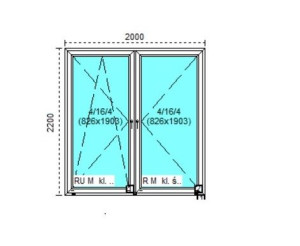 Tanie okno PCV RU+R Białe 200x220