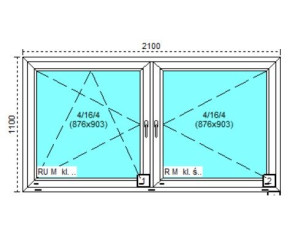 Tanie okno PCV RU+R Białe 210x110