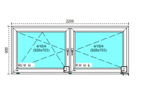 Tanie okno PCV RU+R Białe 220x90