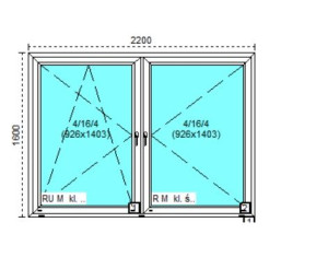 Tanie okno PCV RU+R Białe 220x160
