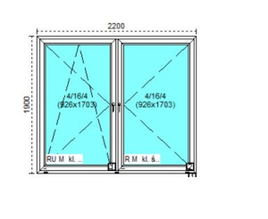Tanie okno PCV RU+R Białe 220x190