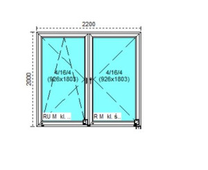 Tanie okno PCV RU+R Białe 220x200