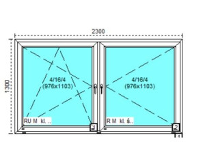 Tanie okno PCV RU+R Białe 230x130