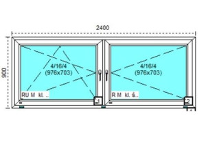 Tanie okno PCV RU+R Białe 240x90